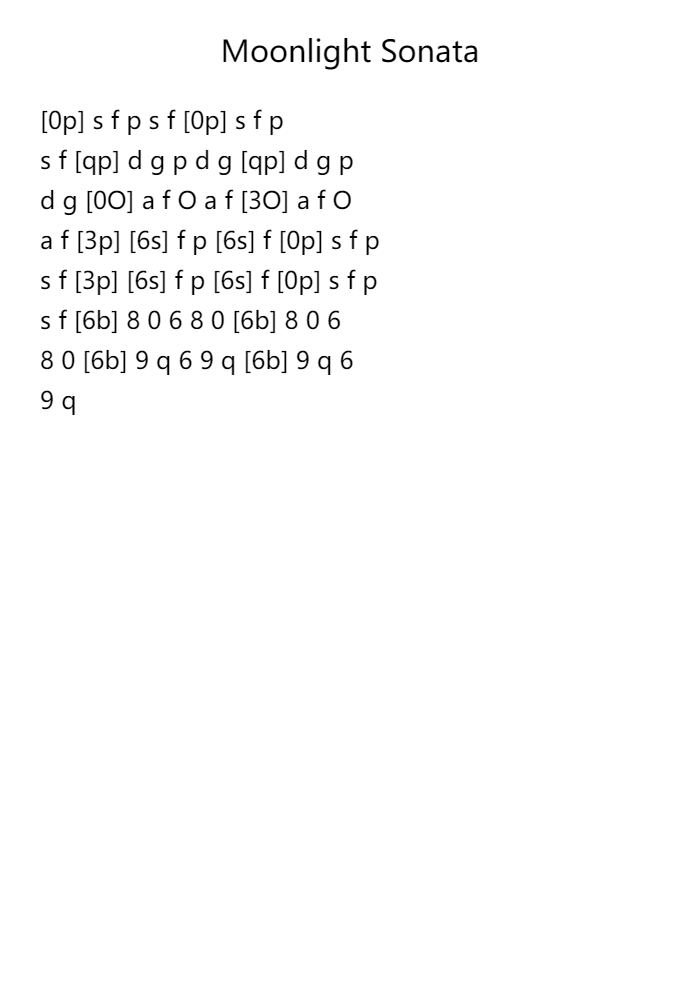 Moonlight Sonata Roblox Piano Sheet By Xebrey 