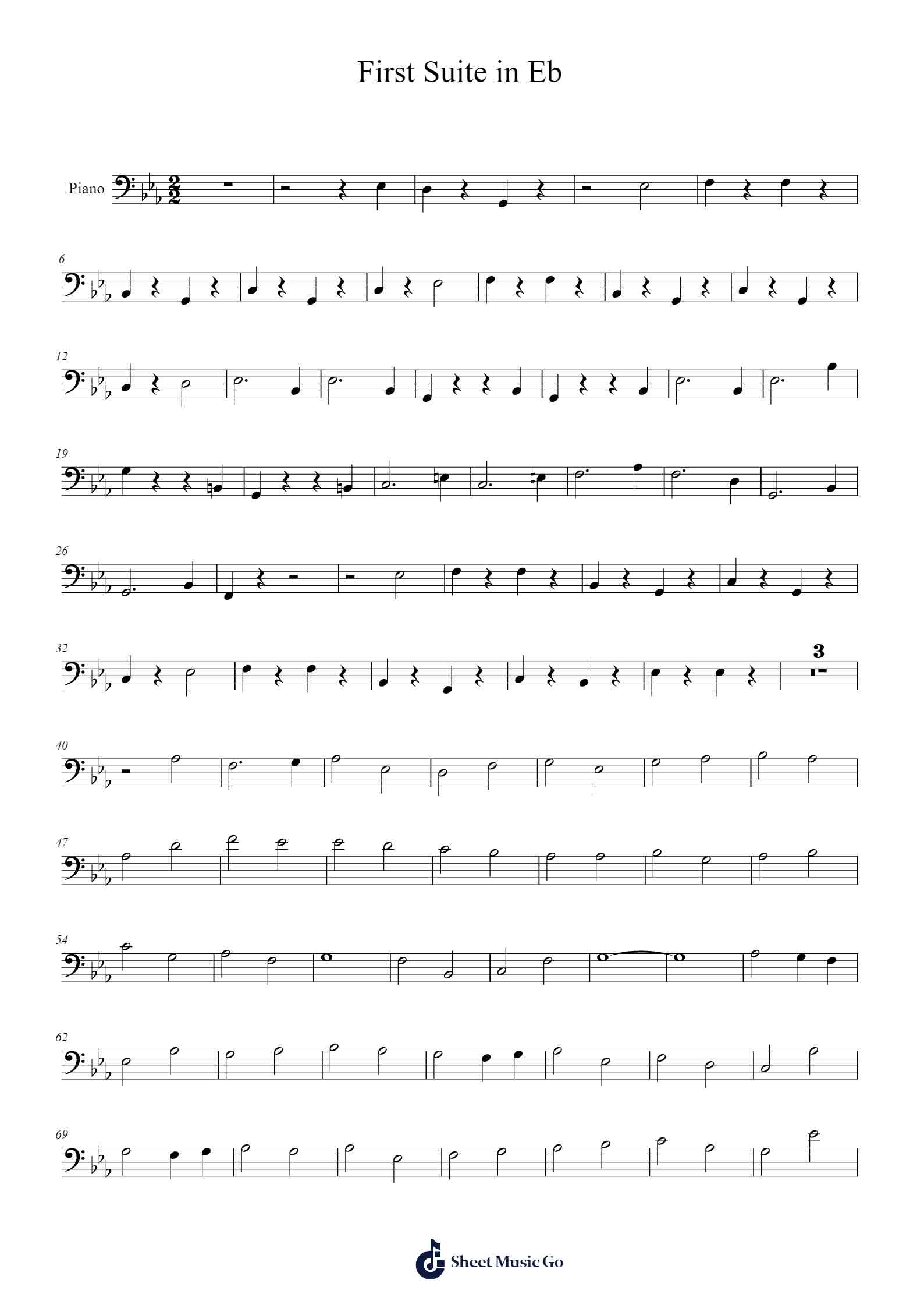 First Suite in Eb 楽譜 Gustav Holst による - 編曲.Earlram