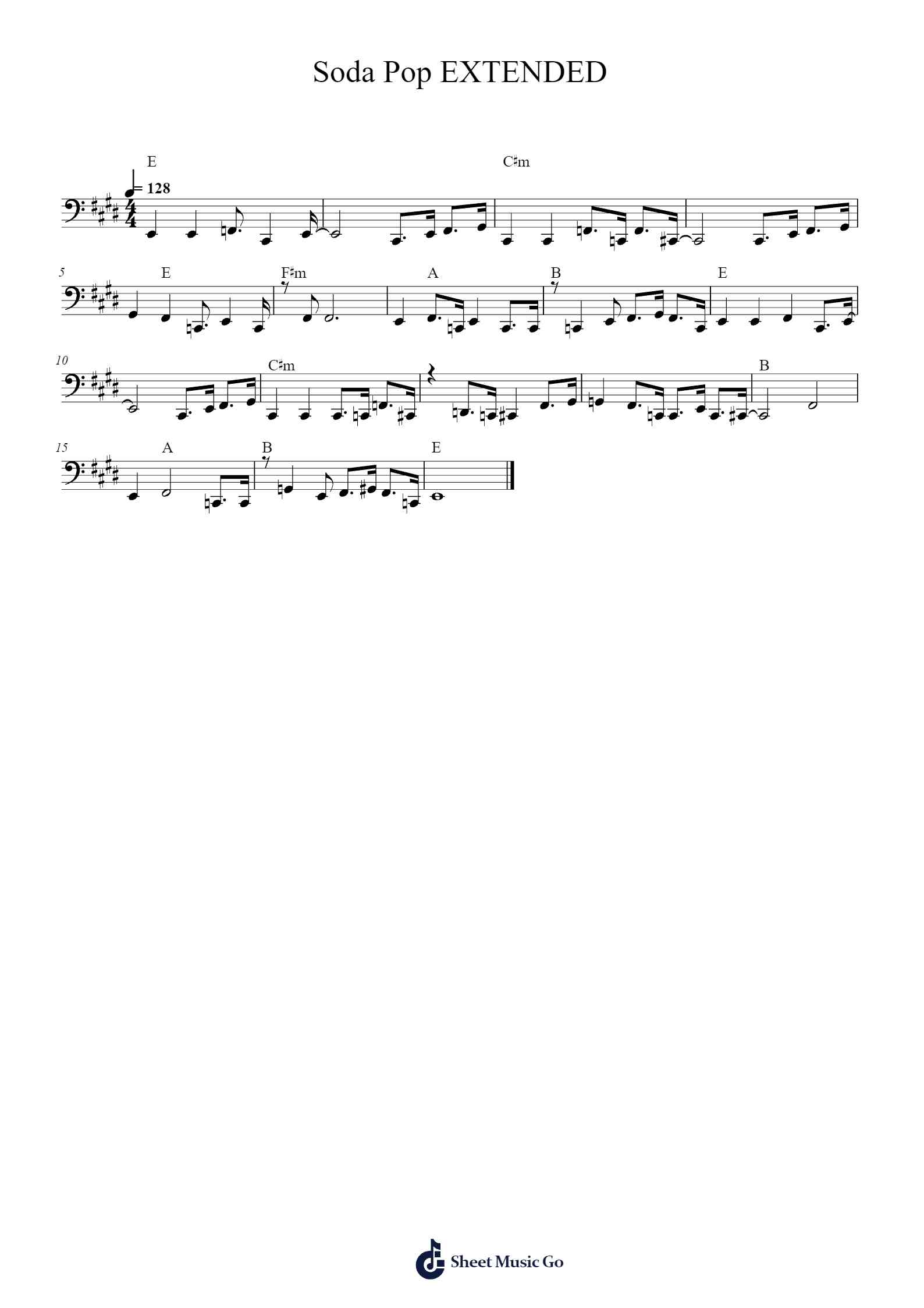 Soda Pop EXTENDED Sheet Music by Unknown author-Arr.Fanses Tabyoung