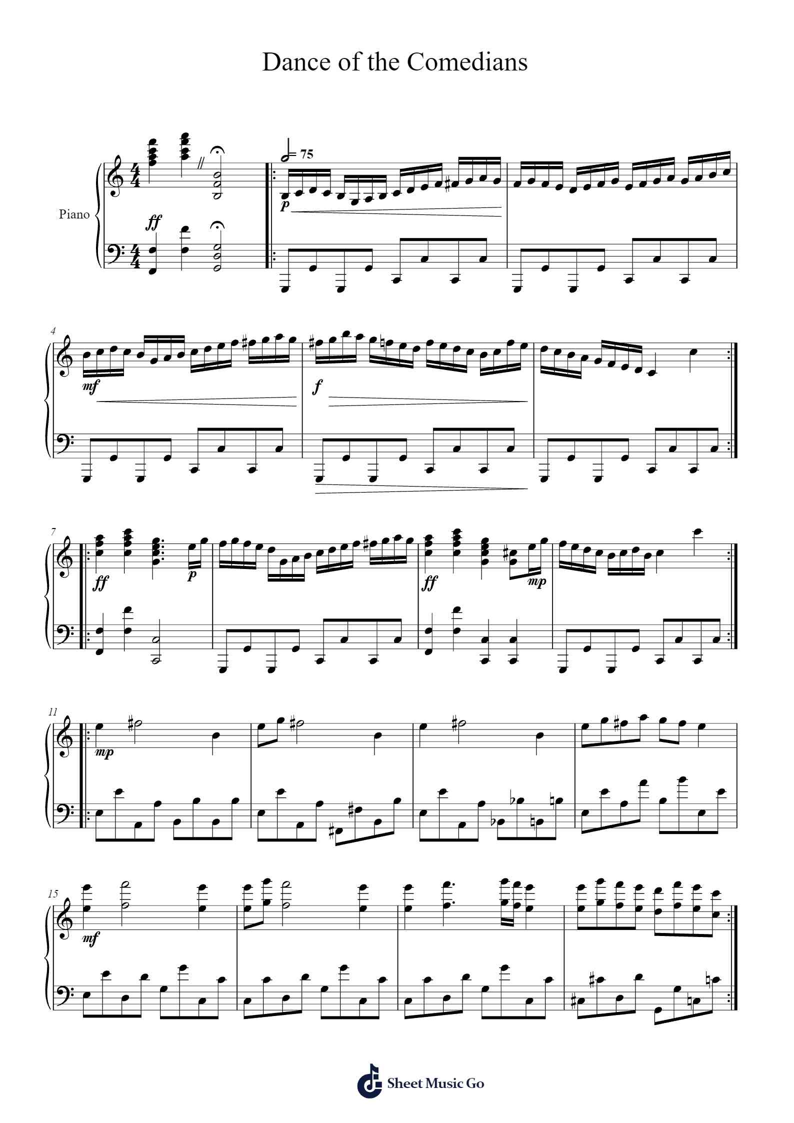 Dance of the Comedians乐谱由Bedřich Smetana/Vetech Douangsy编曲.Wanbohm